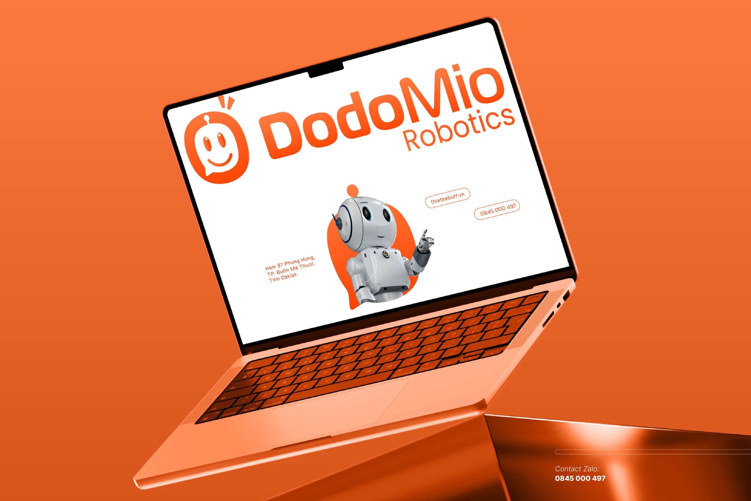 Website Banner DodoMio Robotics trên laptop