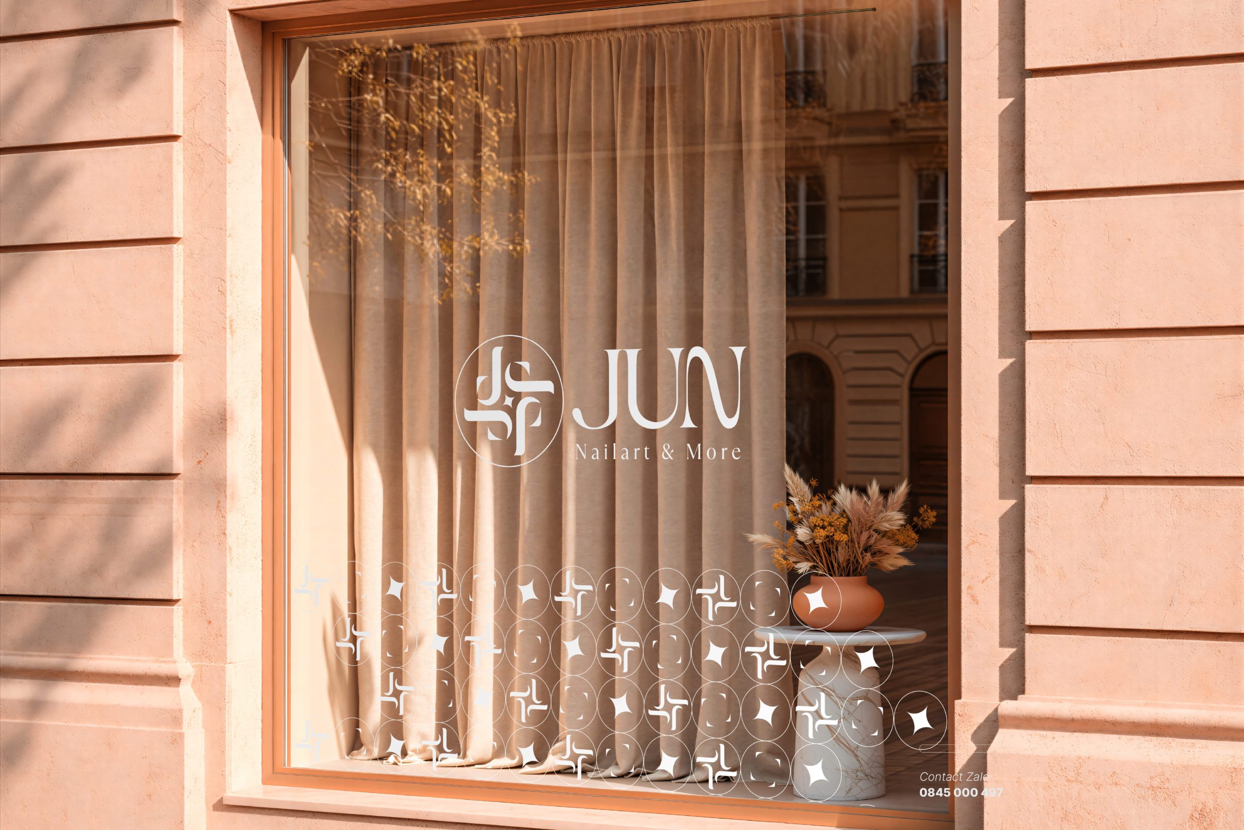 Decal Cửa Sổ Tiệm JUN