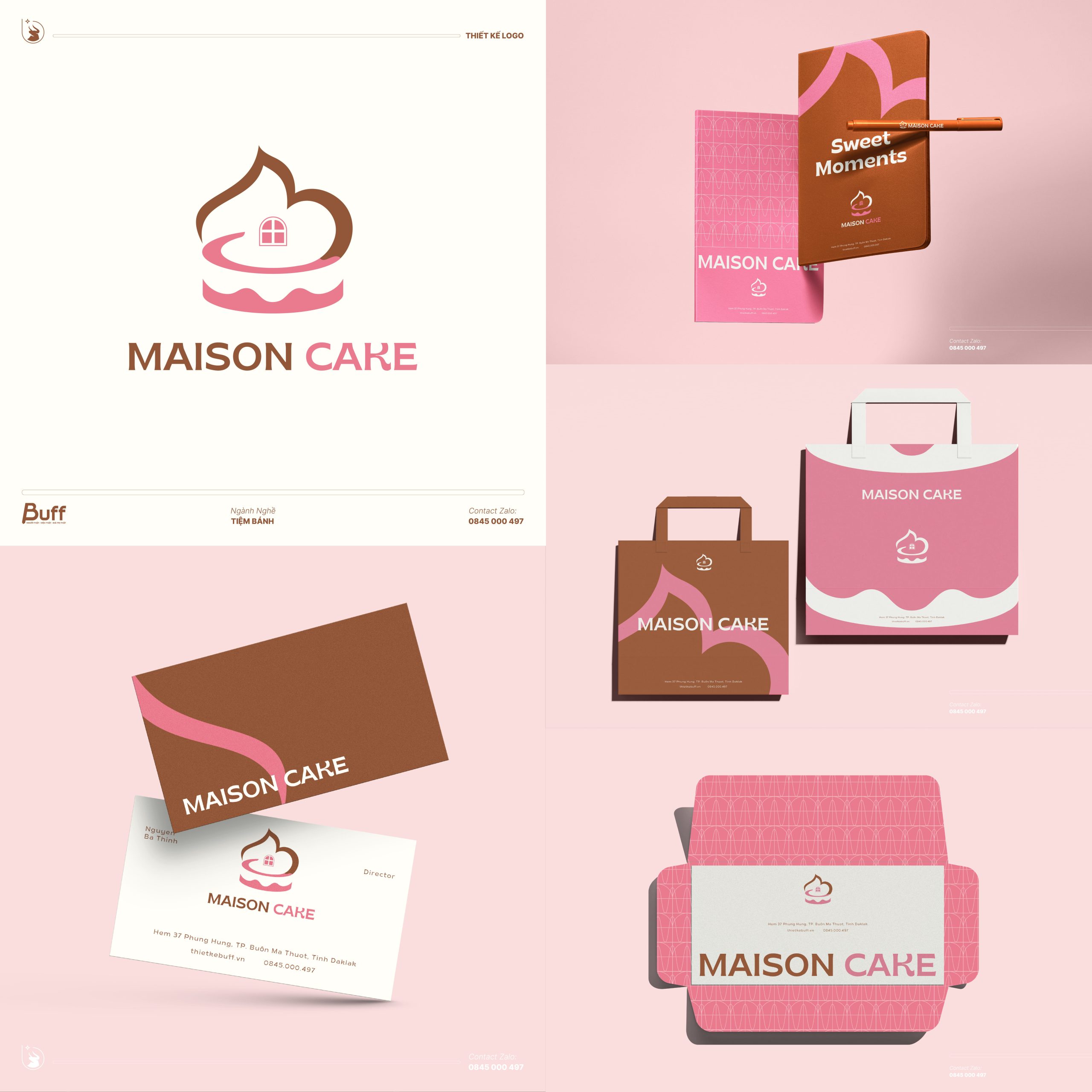 Bộ nhận diện Maison Cake hoàn chỉnh
